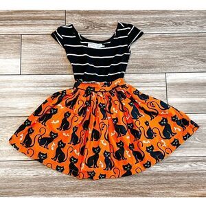 Fiveloaves Twofish Halloween Black Cat Fish Bones Dress Size 2